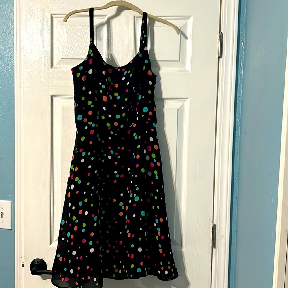 Black With Colorful Polka dotted Dress
